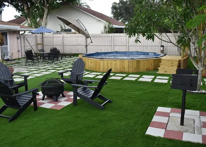 Blisscapade Pool Movie Theater Games Backyard