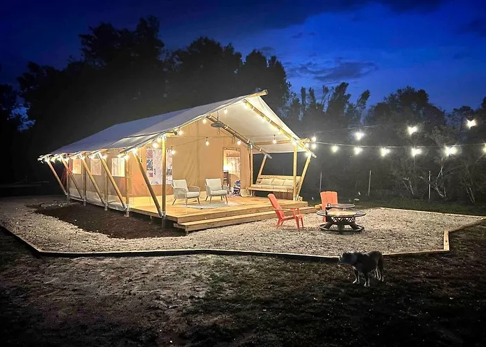 Outstanding Safari Tent With Jacuzzi And And Beautiful Outdoor And Indoor Living In Florida
