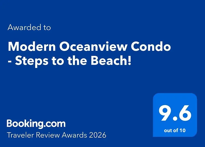 Modern Oceanview Condo - Steps To The Beach!