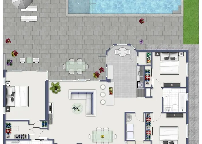 Coralvilla Sparkle Blue - Large Pool & Spa, Modern, Quiet, Cozy, Bbq Grill